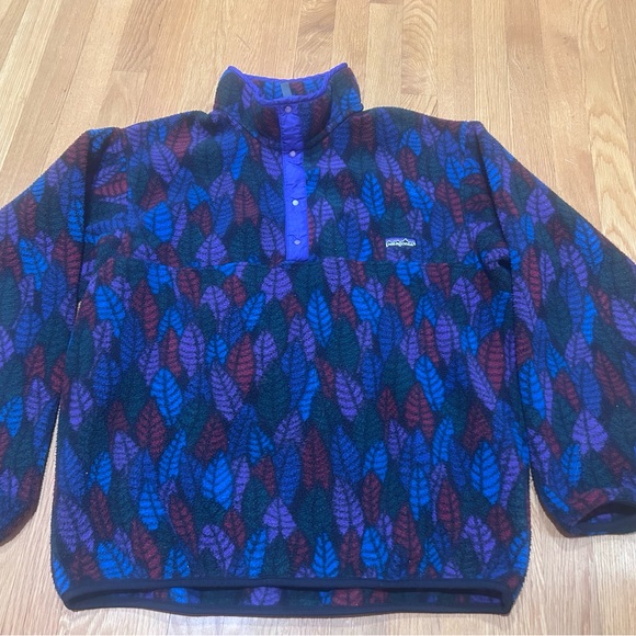 Patagonia vintage 1992 Leaf Pattern Synchilla large